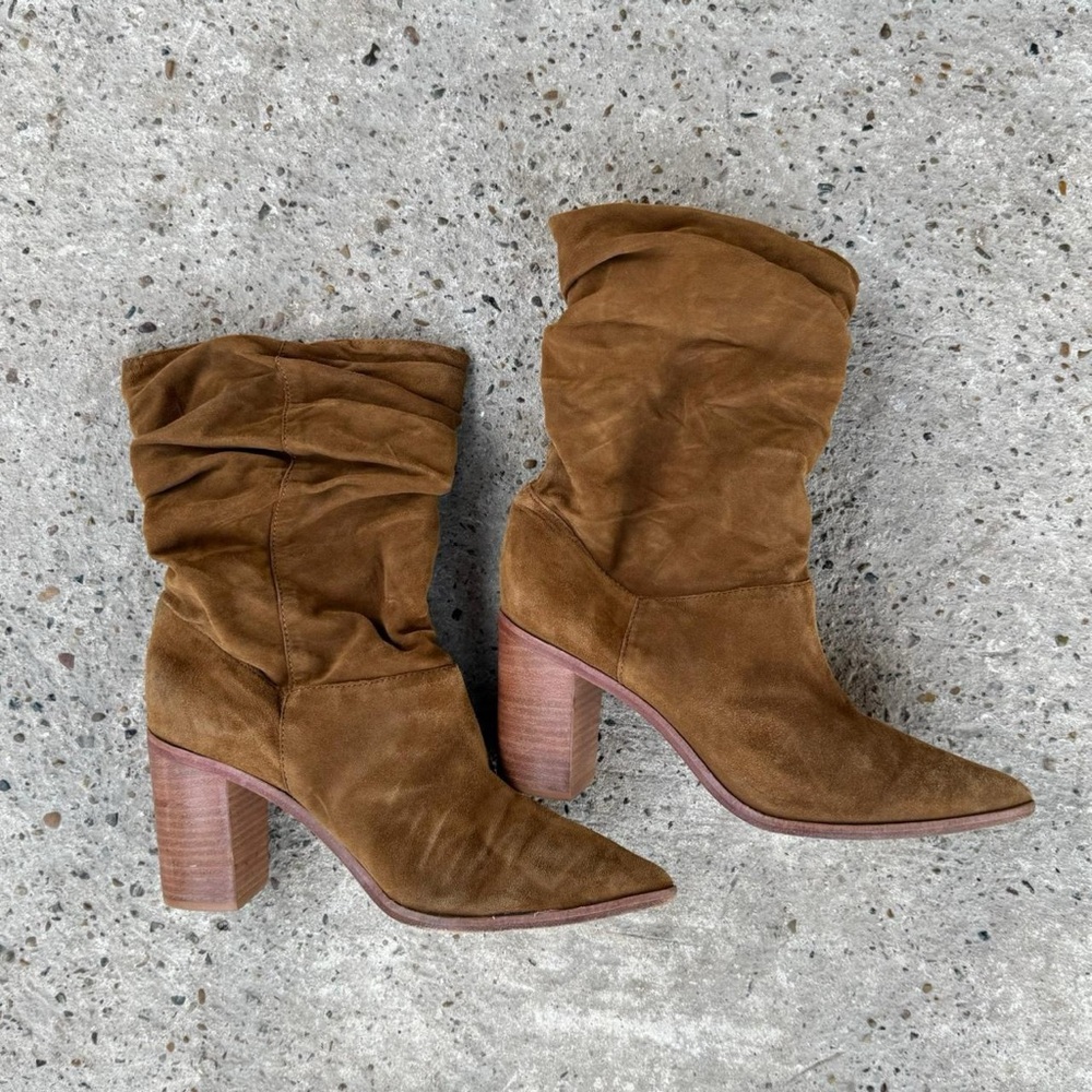 SCHUTZ Brown Suede Heeled Boots